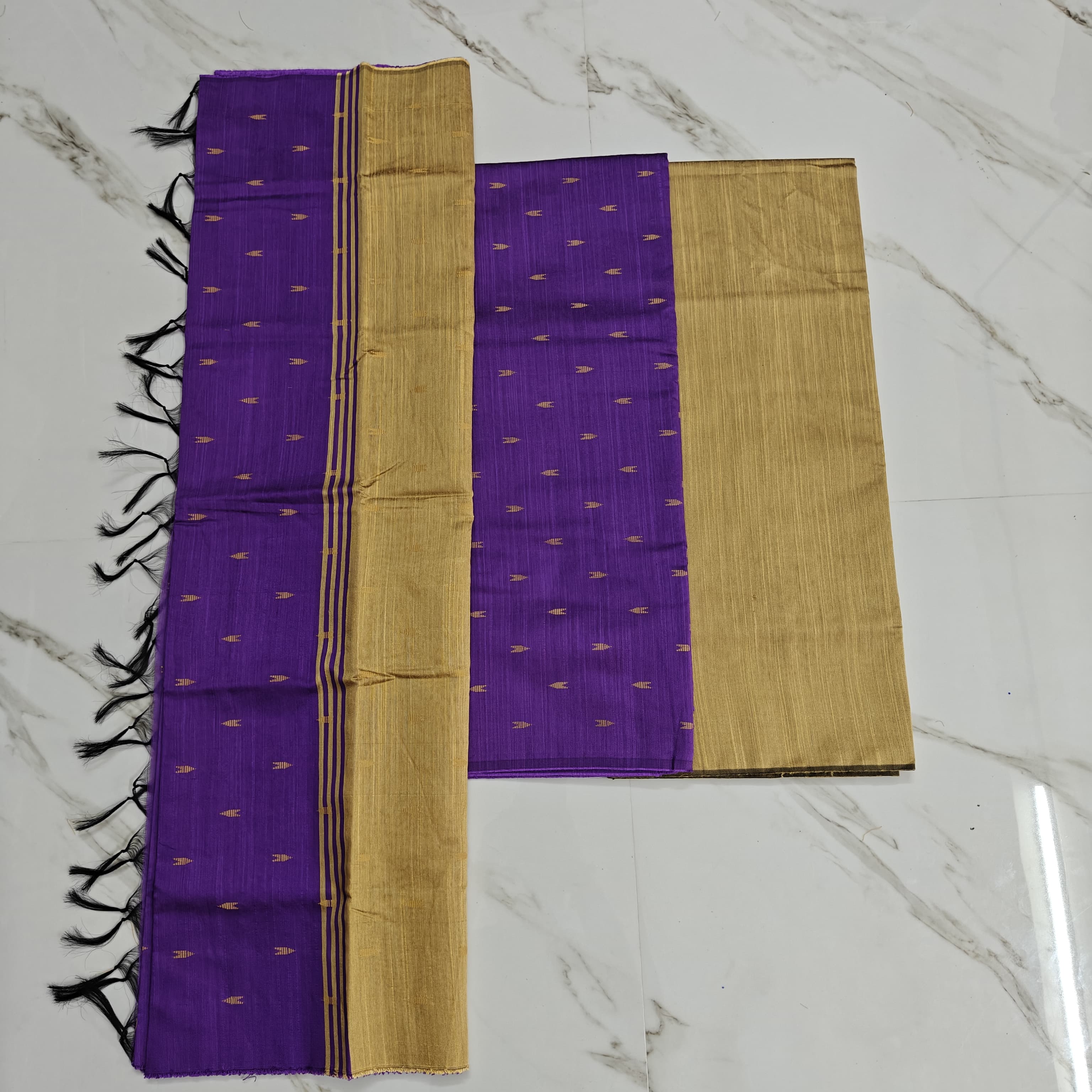Raw silk chudi material - Lavender set (arrow)