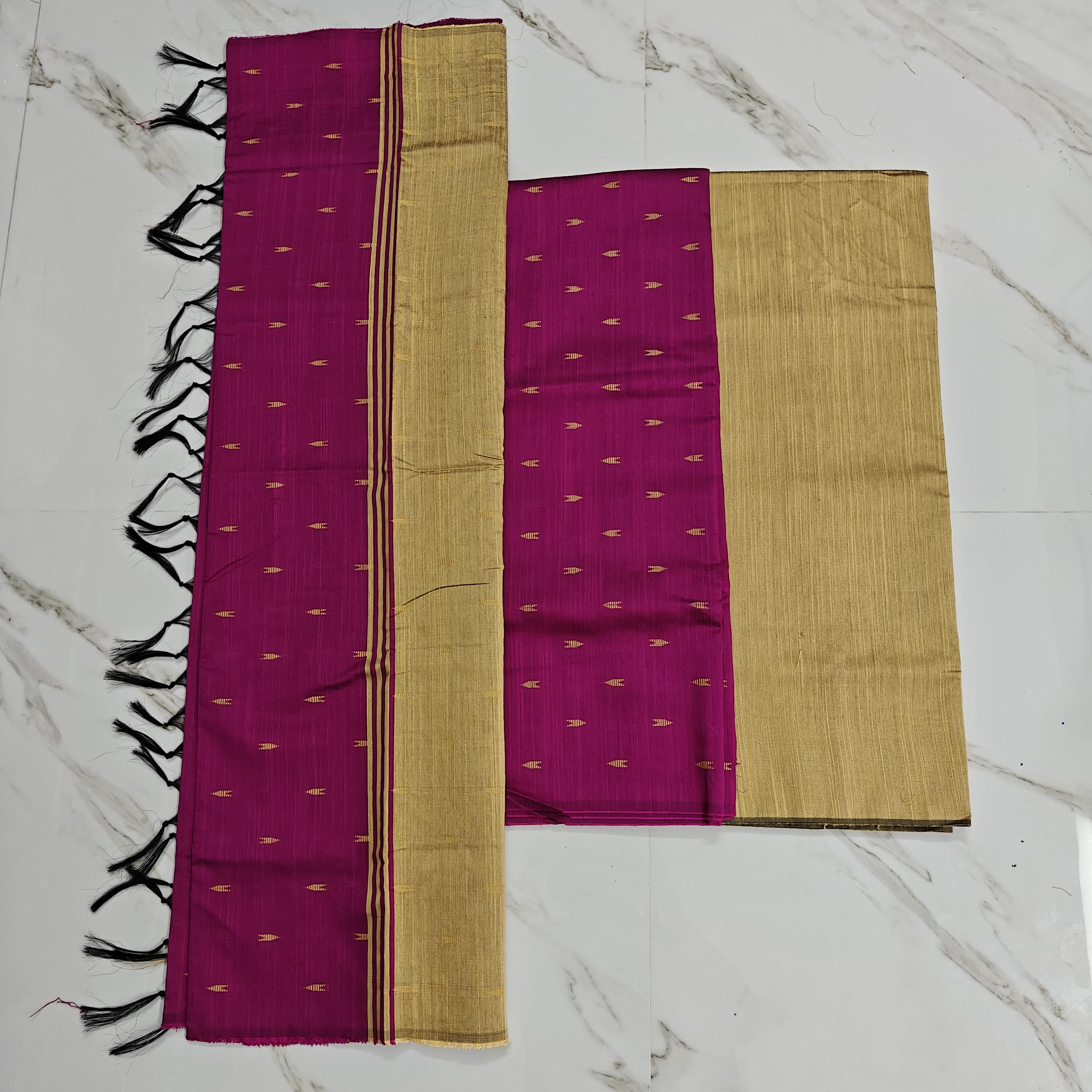 Raw silk chudi material - Magenta sets( arrow)